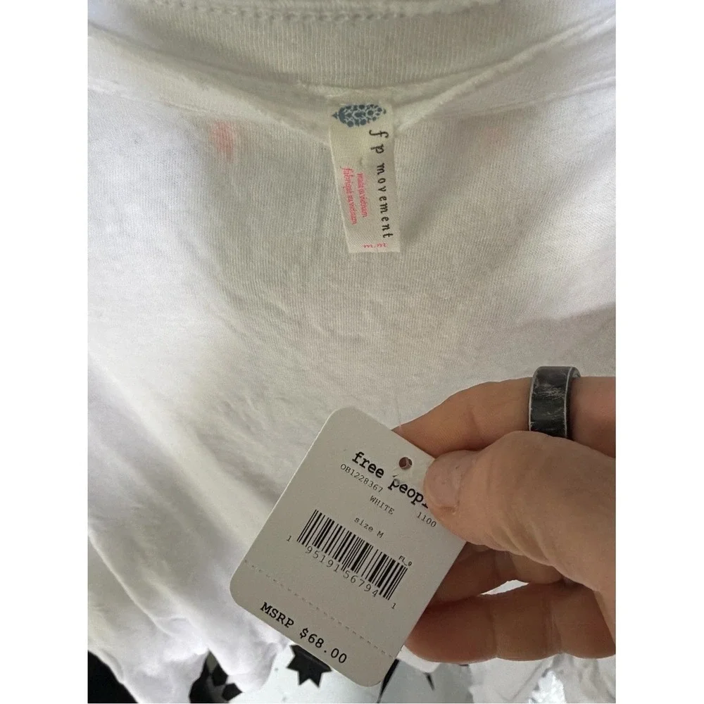 We The Free Free People White‎ Raglan Seam Long Sleeve Top Small NWT